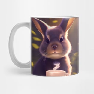 Cute Rabbit with a mug cup of morning coffee Mug
